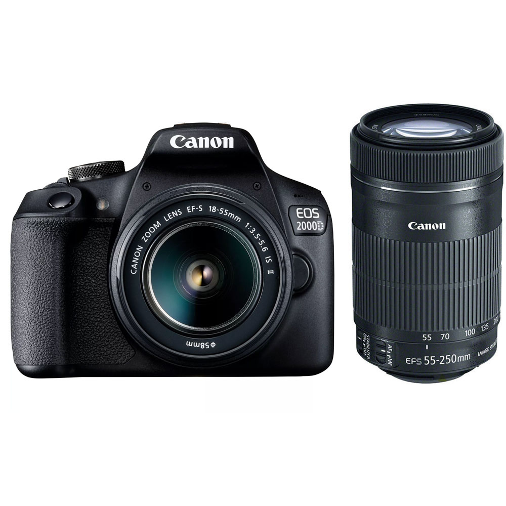 Canon EOS 2000D 18-55 IS II + 55-250 IS STM Double Lens Kit