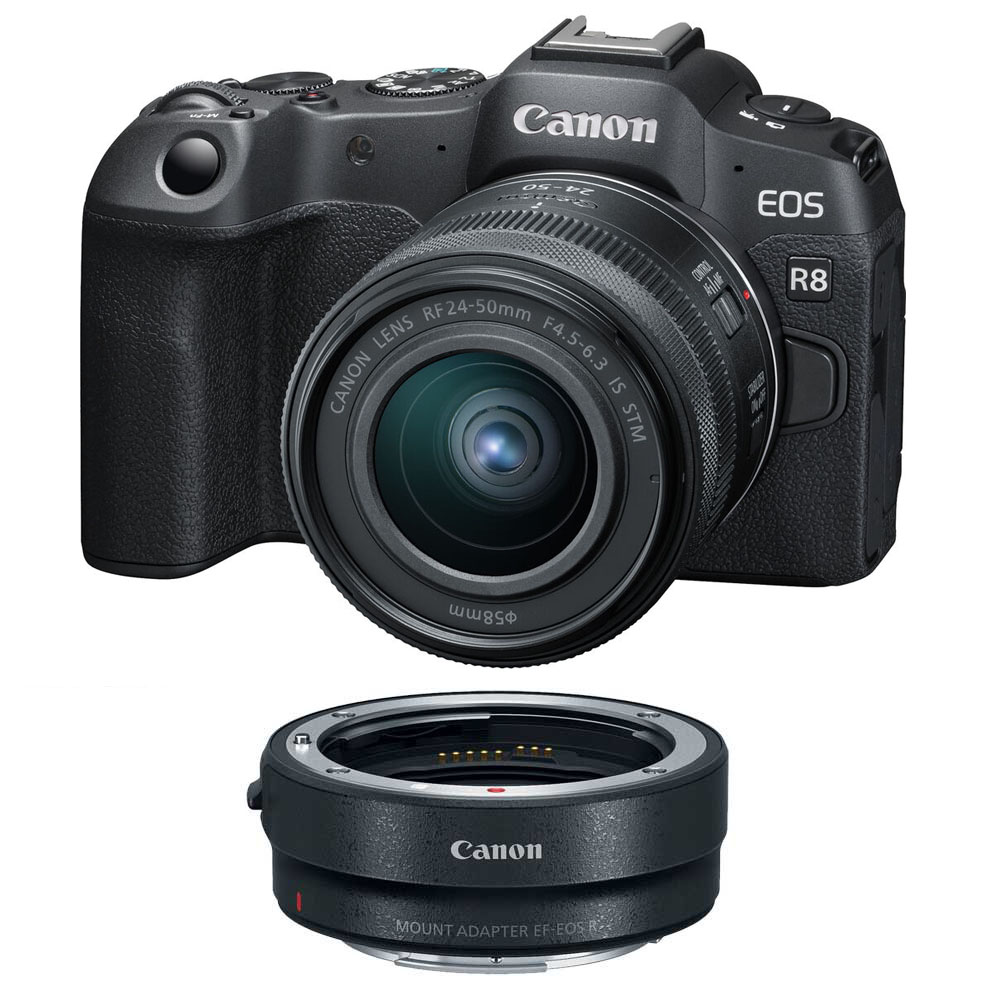 Canon EOS R8 24-50 + EF-EOS R mount adapter