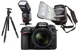 Nikon D7500 18-140 + Camera Bag + Flash + Tripod Kit